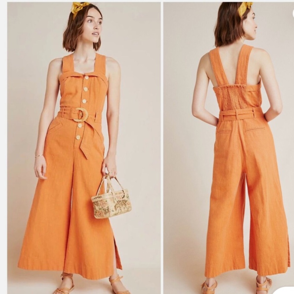 Anthropologie Cape Cod Belted Jumpsuit